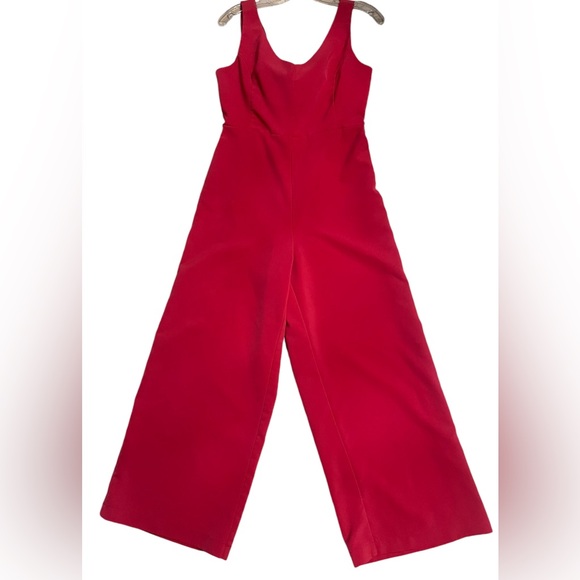 Melloday “Marsala” Pink Wrap Tie Palazzo Wide Leg Romper SzM Pockets - Picture 15 of 15